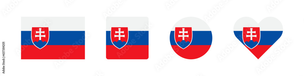 Obraz premium Slovakia icon. Slovak flag signs. National badge symbol. Europe country symbols. Culture sticker icons. Vector isolated sign.