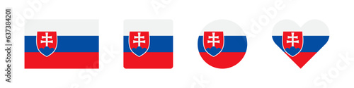 Slovakia icon. Slovak flag signs. National badge symbol. Europe country symbols. Culture sticker icons. Vector isolated sign.