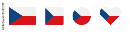 Czech icon. Czech flag signs. National badge symbol. Europe country symbols. Culture sticker icons. Vector isolated sign.
