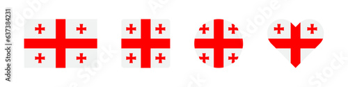 Georgia icon. Georgian flag signs. National badge symbol. Europe country symbols. Culture sticker icons. Vector isolated sign.