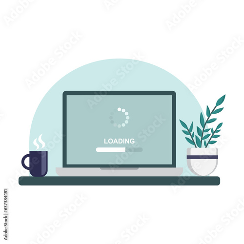 System software update vector illustration. Loading process on isolated background. Upgrade sign concept.
