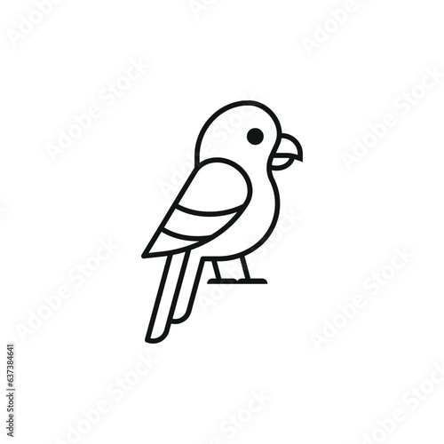 Parrot icon vector illustration. Simple bird on isolated background. Tropical bird sign concept.