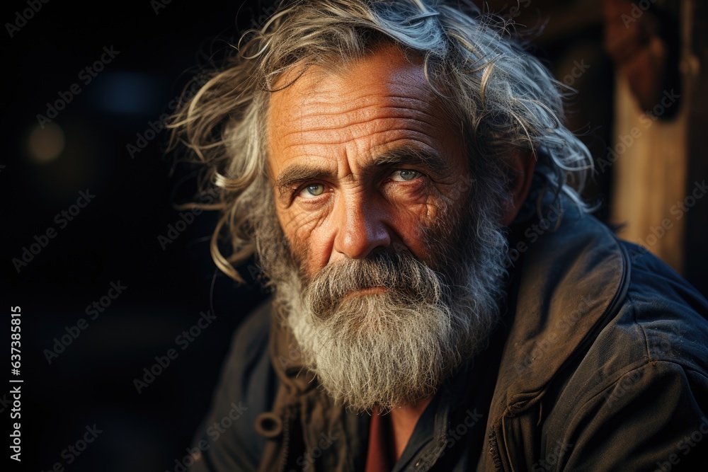 Close-up portrait of an elderly man looking at the camera Close-up portrait of an elderly man looking at the camera