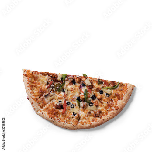 Isolated slices of pizza fit for your food concept.