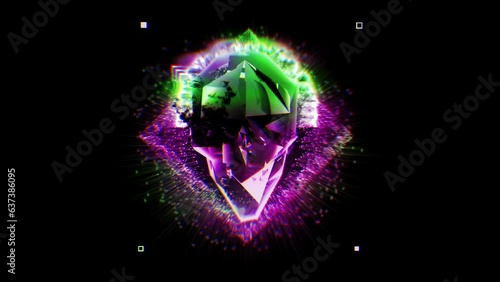 3D Skull in animation PSY effect on black motion background vj loop photo