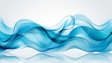 Abstract wavy shapes in blue line curve motion graphic style