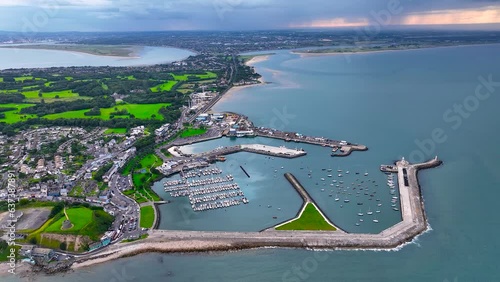 Aerial view of Howth, an Irish village on the Howth Peninsula, east of central Dublin photo