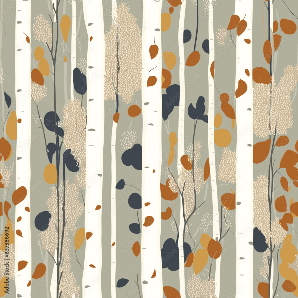 birch-tree-pattern-seamless-vector-illustration-pattern-with-autumn-birch-trees-perfect-for-textile-wallpaper-or-print-design-fabric-design-for-wallpapers-web-site-background-postcard-stock-vector-adobe-stock