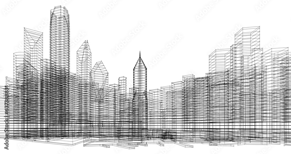 Fototapeta premium sketch of the city