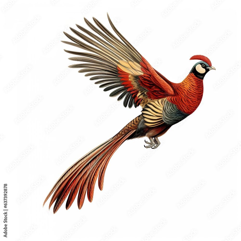 Fototapeta premium A bird in mid-flight created with Generative AI technology