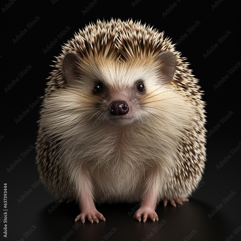 A cute hedgehog perched on a table created with Generative AI technology A cute hedgehog perched on a table created with Generative AI technology