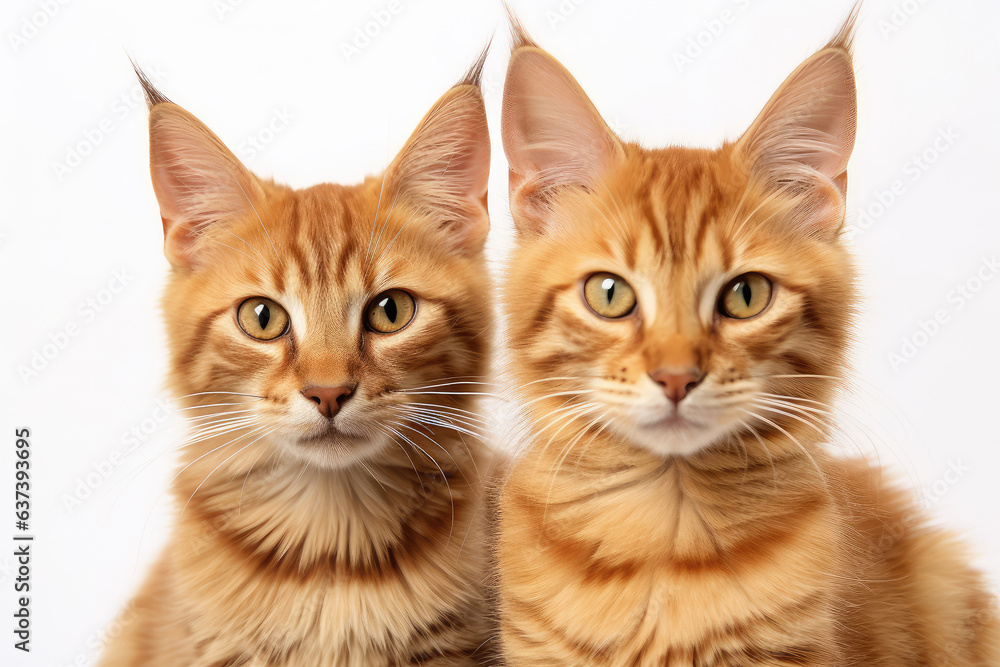 Generative AI technology. Two red cats. Generative AI technology. Two red cats.