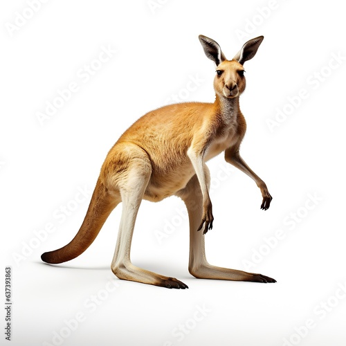 A cute kangaroo standing upright created with Generative AI technology © Karlaage