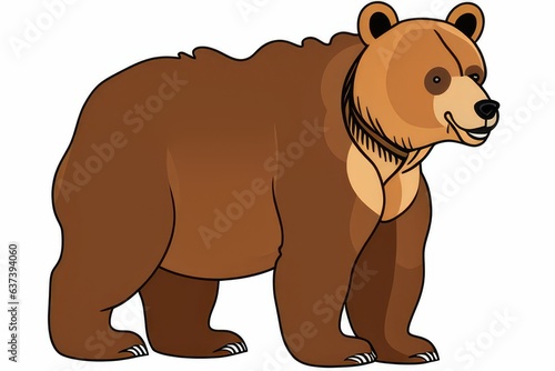 bear animal on white background generated by artificial intelligence