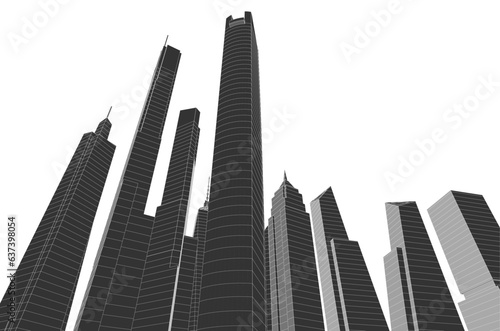 skyscrapers isolated
