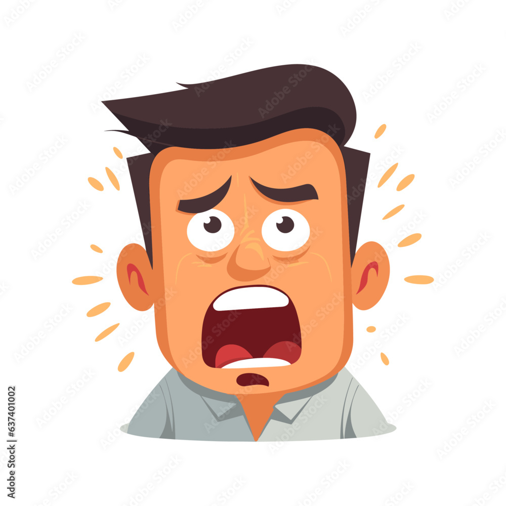 Frustrated emoji vector,  with a angry expression, vector illustration.