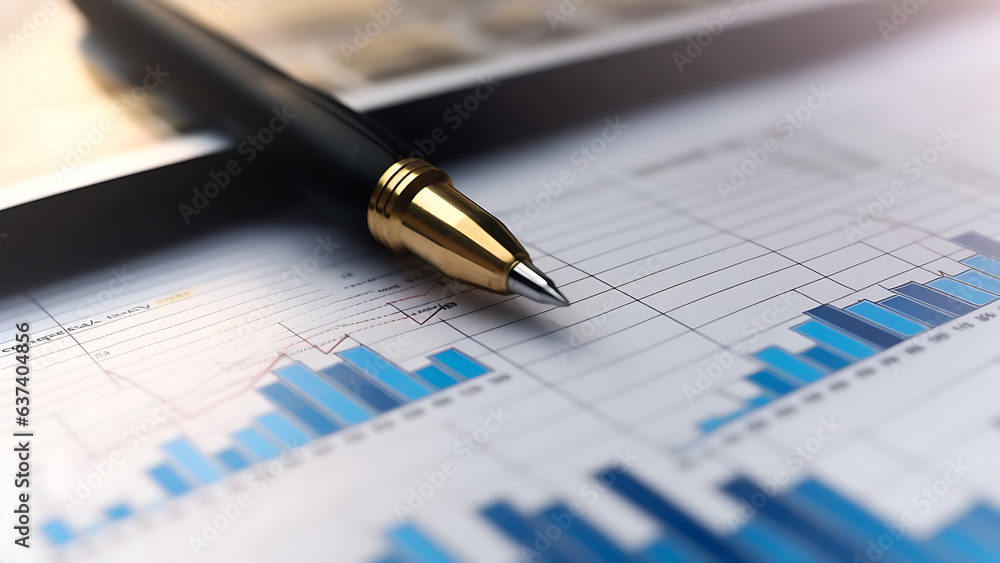 Pen financial data analysis investment planning business on financial report. Pen financial data analysis investment planning business on financial report.