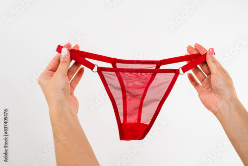 elegant sensual red transparent bra isolated, female fashion sexy underwear, nobody