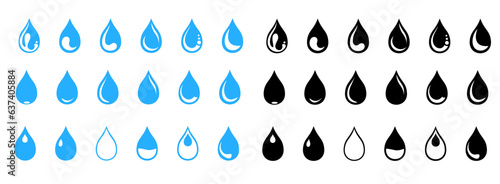 Print op canvas Water drop icon set