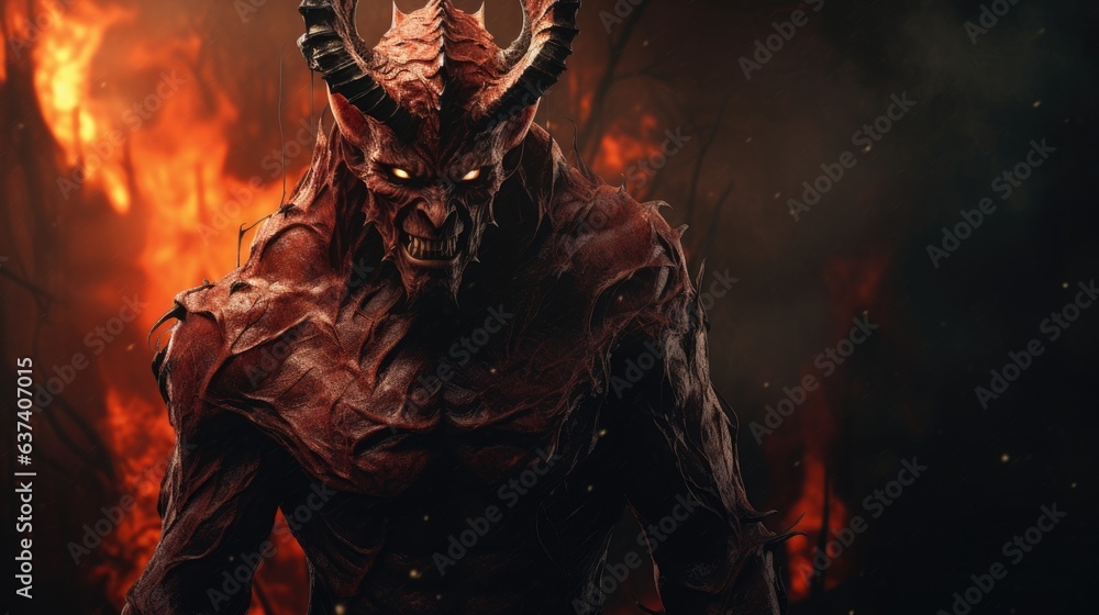 The Temptation: Digital Art Portrait of the Devil in Hell, A Nightmare of Lucifer and Satan, 666 The Temptation: Digital Art Portrait of the Devil in Hell, A Nightmare of Lucifer and Satan, 666