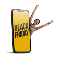 Black Friday sale and happy customer