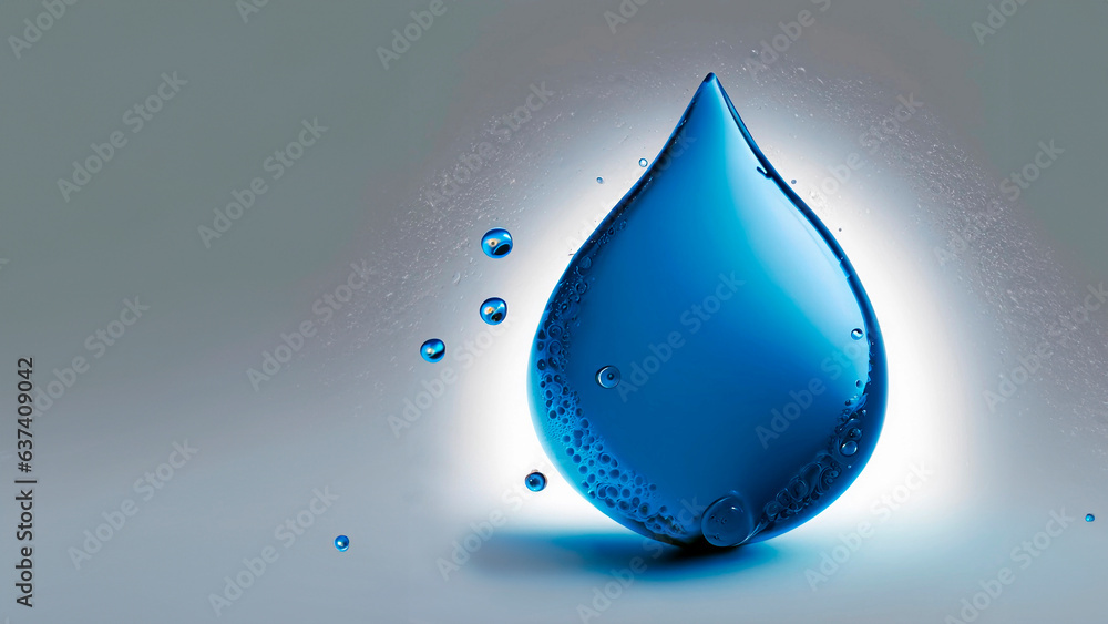 Big drop of water, crystal with white background and studio lighting, science work, AI generated wallpaper Big drop of water, crystal with white background and studio lighting, science work, AI generated wallpaper