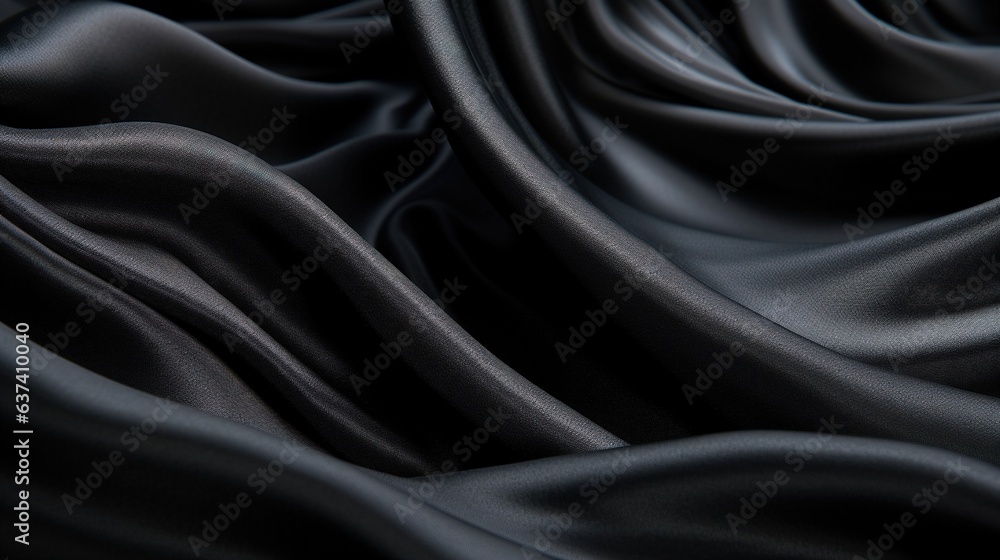 Obraz premium dark satin silk fabric background Generative AI, AI Generated