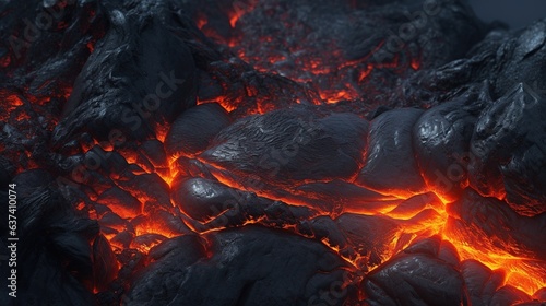 big red lava lava in the mountains Generative AI, AI Generated