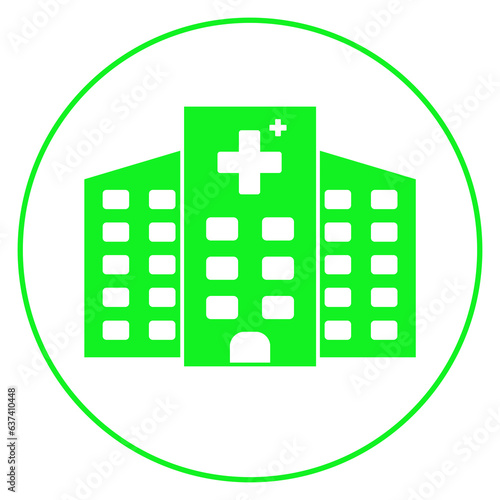 green hospital circle frame icon