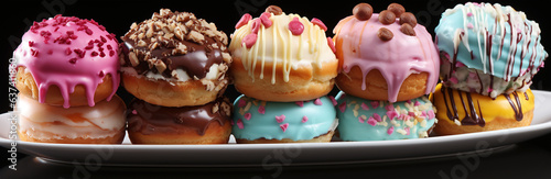Donuts Galore: A Mouthwatering Assortment of Glazed Delights, Top View, Ready for Your Cafe