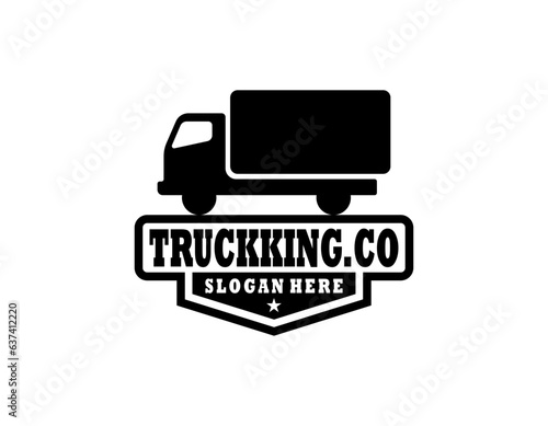 Illustration logistics and delivery company logo design template