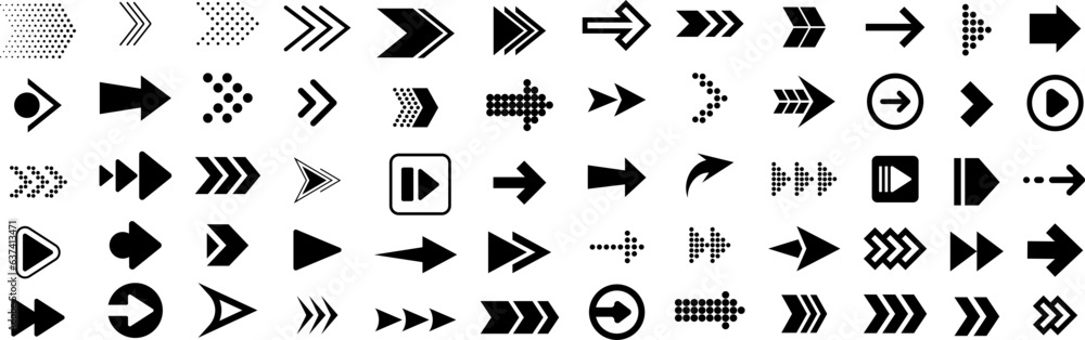 Arrows big black set icons. Collection different arrows sign. Arrow. Cursor. Arrow vector icon. Arrows big black set icons. Collection different arrows sign. Arrow. Cursor. Arrow vector icon.