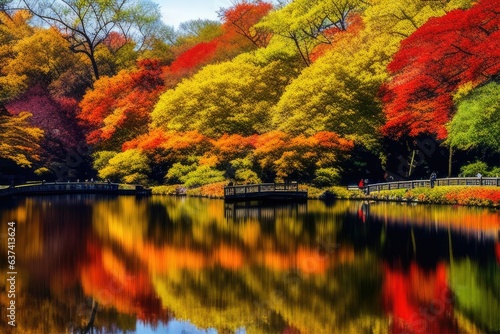 Capture the essence of fall Central Park in New York City, come alive with vibrant hues.
