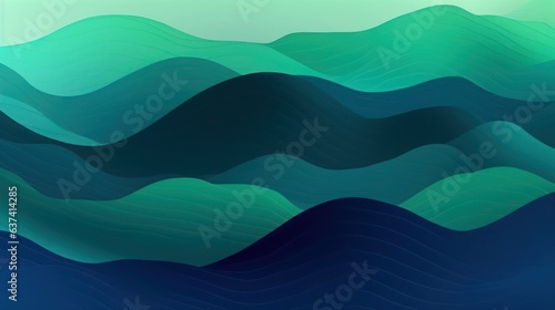 Green gradient mountains landscape background