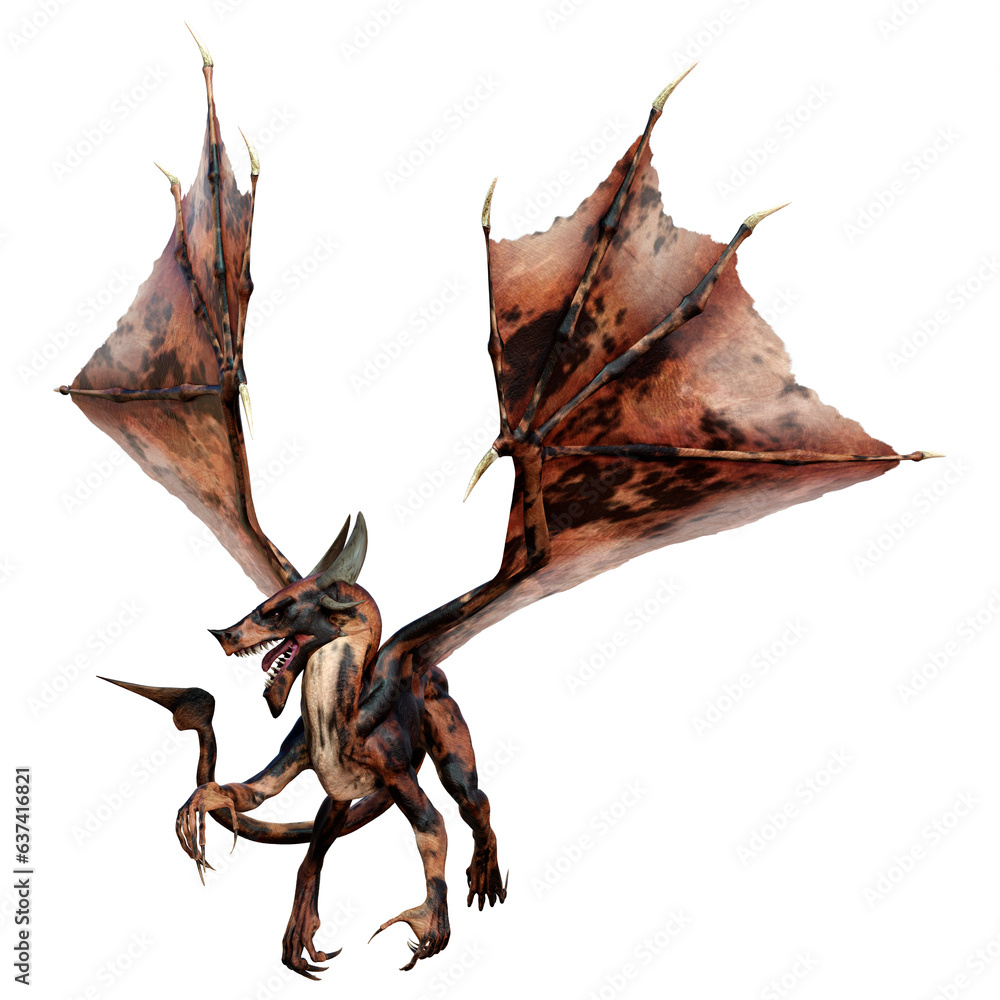 Obraz premium 3D Rendering Fairy Tale Dragon on White