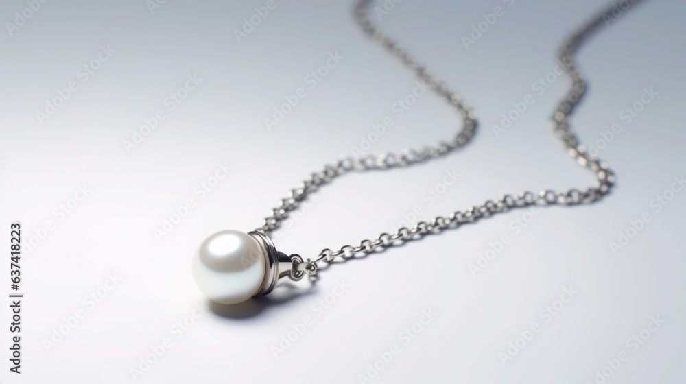 Fototapeta premium Elegance Pearl necklace on white background