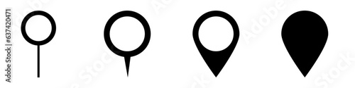 Set pin for map sign icon on a white background