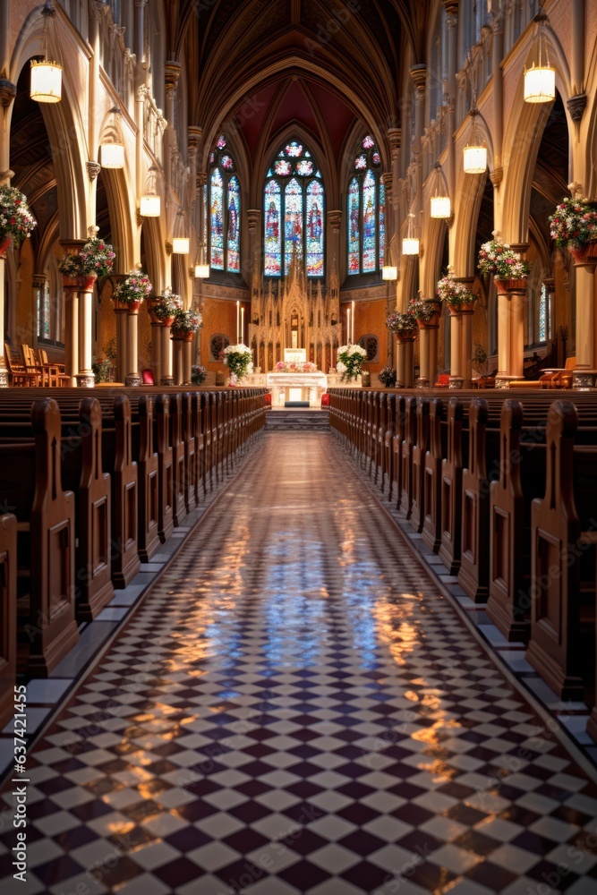 Fototapeta premium interior of the church of st john the baptist