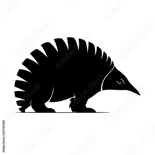 Black silhouette of an Armadillo.