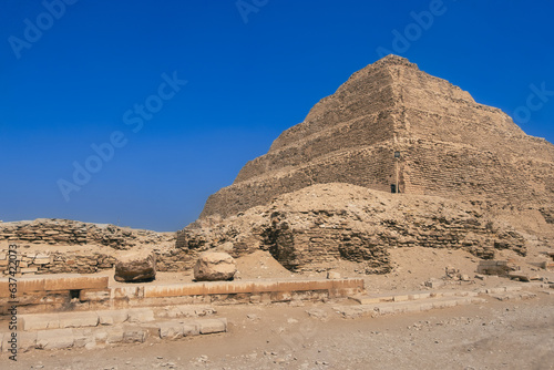 Saqqara Pyramids Complex Panorama Egypt Summer Travel