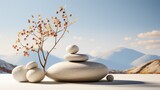 Minimalistic zen stone background.