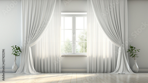 White luxury curtains for doors and windows home decorations for living room and modern style