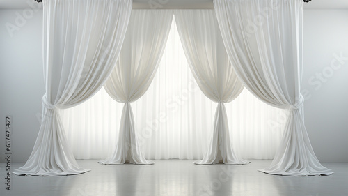 White luxury curtains for doors and windows home decorations for living room and modern style