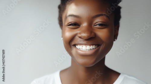 Portrait of an Happy Female Model with a radiant smile