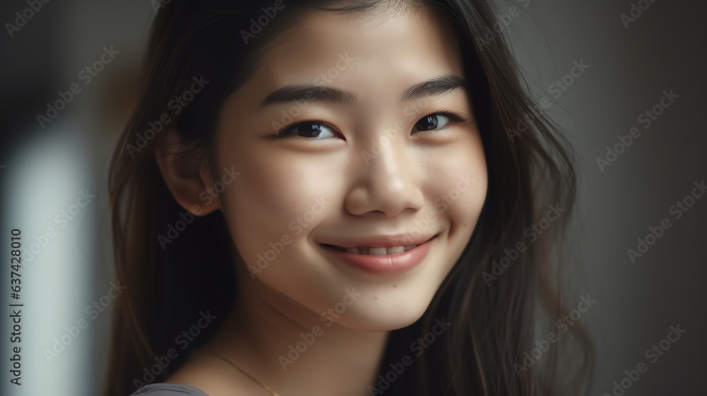 Portrait of an Happy Female Model with a radiant smile Portrait of an Happy Female Model with a radiant smile