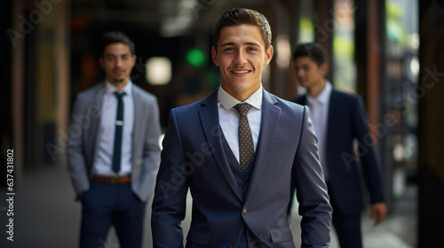 male Mexicans wearing suit handsome and smile