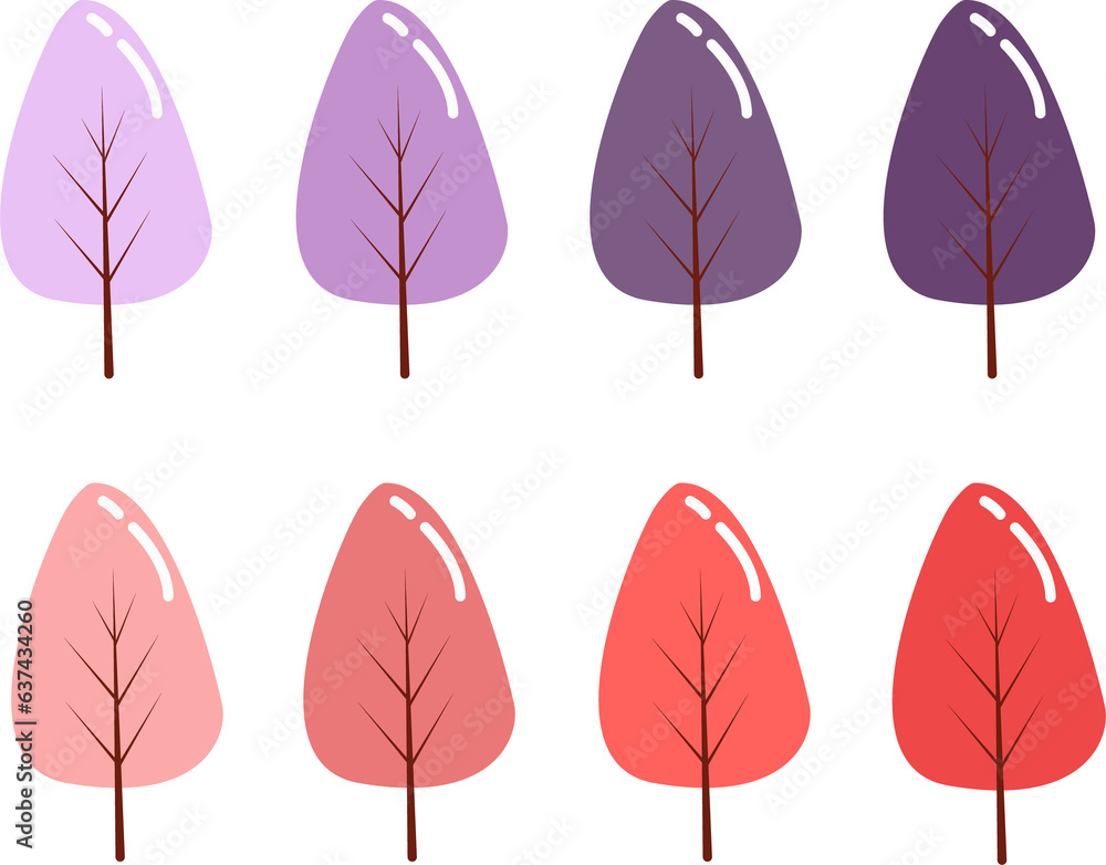Obraz premium Set of fall and autumn leaves isolated on a transparent background