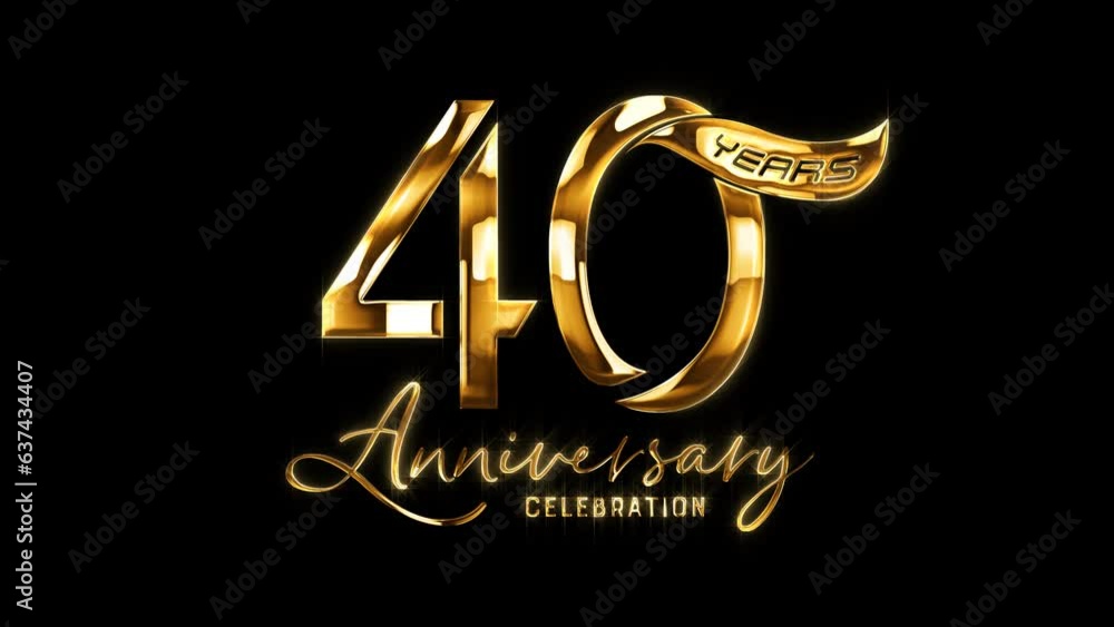 Happy 40th Anniversary Typography Text in Luxury Gold on a Transparent Background. For greetings, invitations, celebrations, events, and gifts. Great for celebrating a birthday or anniversary. Happy 40th Anniversary Typography Text in Luxury Gold on a Transparent Background. For greetings, invitations, celebrations, events, and gifts. Great for celebrating a birthday or anniversary.
