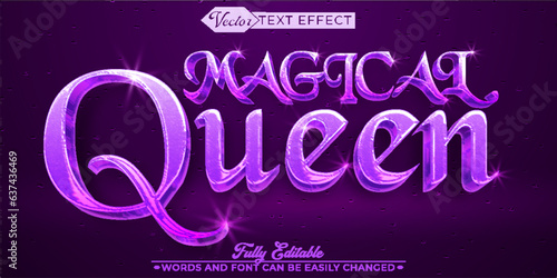 Purple Mystic Magical Queen Vector Editable Text Effect Template