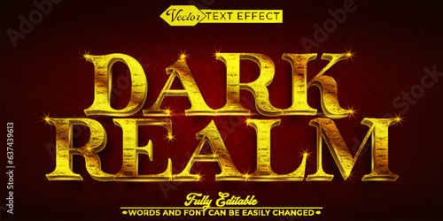 Mythology Golden Dark Realm Vector Editable Text Effect Template